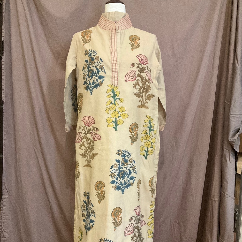 Block printed caftan